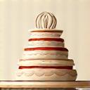 Icône d'un gâteau élégant et d'un fouet pour la pâtisserie traditionnelle