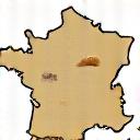 Icône d'une carte de France avec des marqueurs régionaux pour les spécialités culinaires
