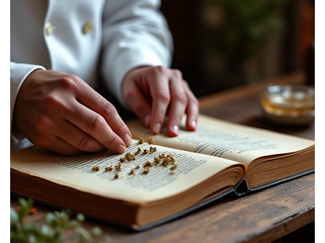 Chef analysant des herbes rares pour un audit culinaire