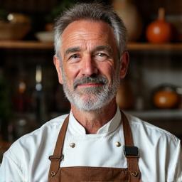 Portrait souriant du Chef Marc, avec un air de sagesse et d'expérience.