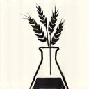 Logo d'une fiole et d'épis de blé stylisés, symbolisant la recherche en agronomie et gastronomie durable.