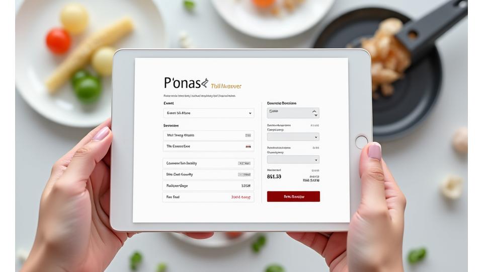 Interface d'un calculateur de budget interactif, affichant des options pour un événement traiteur.