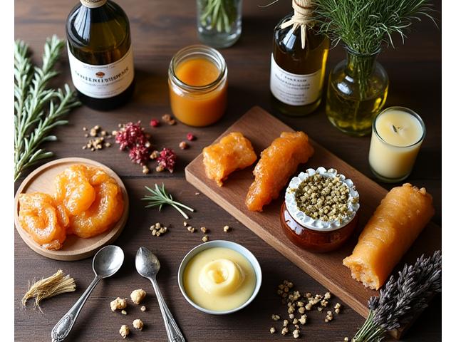 Sélection de produits artisanaux français : confitures, terrines, miels