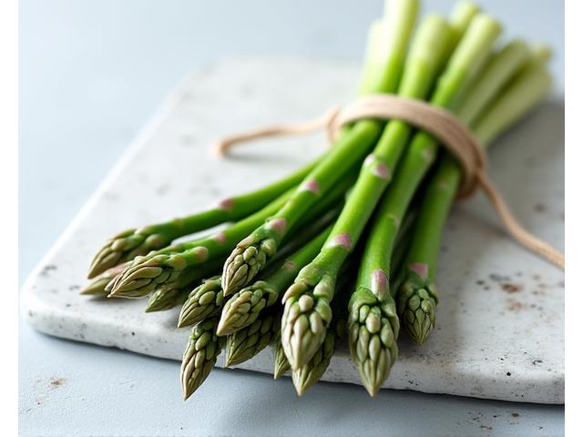 Faisceau d'asperges sauvages vertes et fines