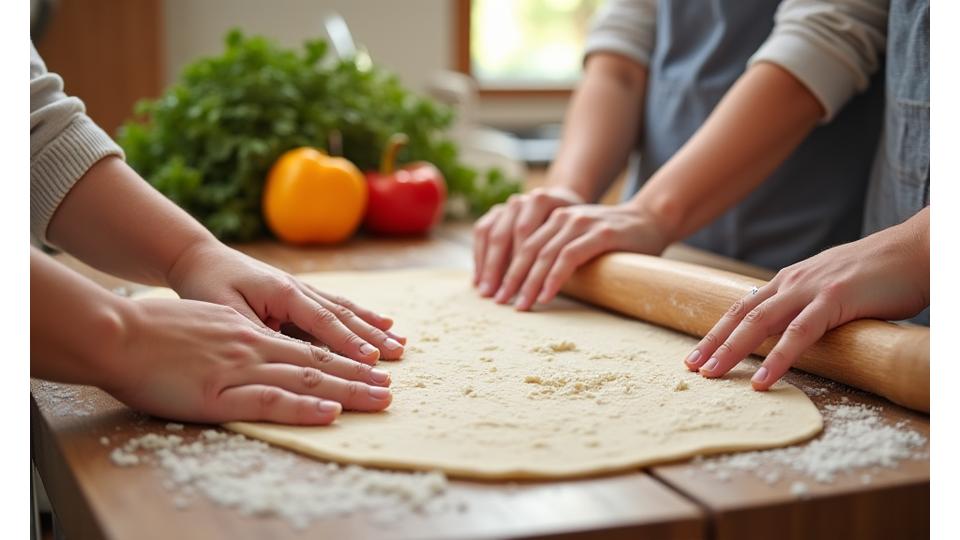 Participants à un atelier de cuisine préparant des plats