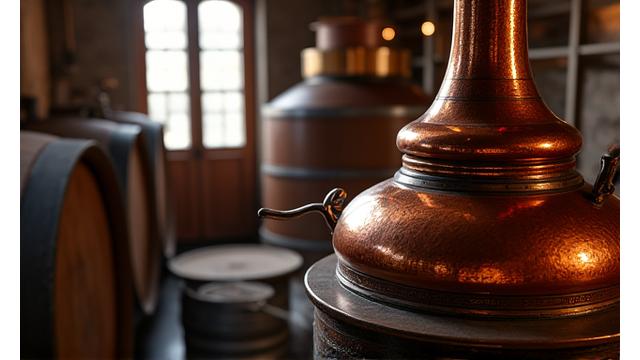 Alambic traditionnel dans une distillerie